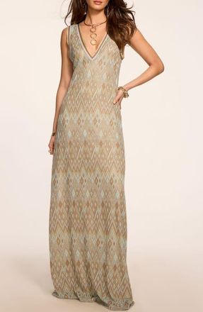 Ramy Brook Reese Geometric Maxi Dress in Gold Diamond at Nordstrom, Size Xx-Large