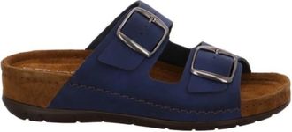 Rohde Blauwe Slide Sandaal met Geheugen Voetbed - Dames - Sleehakken - Blauw - 41 EU - Schoenen
