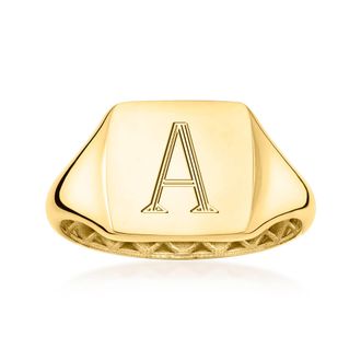 Ross-Simons Italian 14kt Yellow Gold Personalized Signet Ring