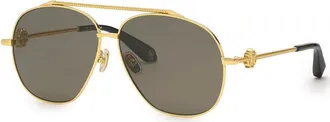 Roberto Cavalli SRC008V Aviator Full Rim Sunglasses - Gold