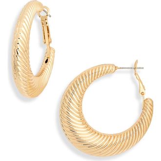 Nordstrom Rack Textured Hoop Earrings in Gold at Nordstrom Rack