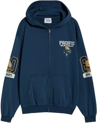 PacSun Athletic Department Cotton Zip Hoodie in Navy at Nordstrom, Size X-Large