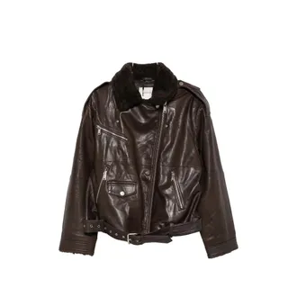 Gestuz Belted Shearling-collar Jacket