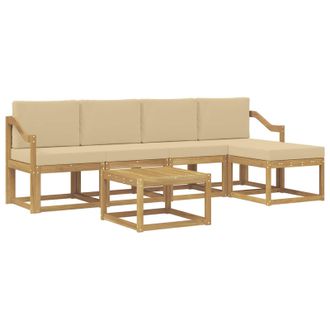 vidaXL Conjunto De Sof&aacute;s De Exterior Con Coj&iacute;n 6 Pcs Y Beige Vidaxl