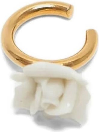 Andres Gallardo Mini Rose cuff earring - women - 18kt Gold Plated Brass/Porcelain - One Size