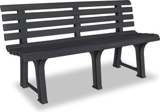 vidaXL Vidaxl - Banco De Jard&iacute;n Pl&aacute;stico Gris Antracita 145,5 Cm