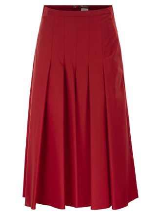 Max Mara Mstvolume Cotton Pleated Skirt