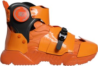Dolce & Gabbana Orange Multi Panel Chunky High Top Sneakers Mens Shoes