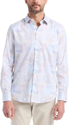 Robert Graham Vista Classic Fit Stretch Button-Up Shirt in Multi White at Nordstrom, Size Xxx-Large