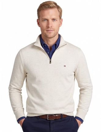 Tommy Hilfiger sweater Tommy Hilfiger creme gemeleerd katoen