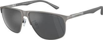 Emporio Armani 2094 Sole Rectangular Frame Sunglasses with Metallic Finish