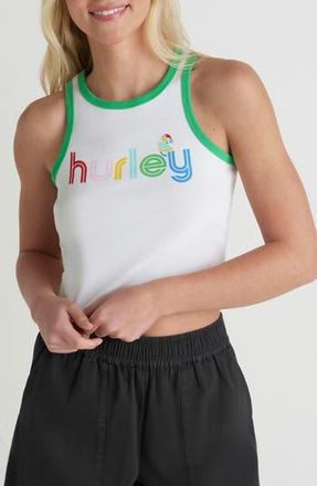 Hurley Troppo Logo Cotton Tank in White at Nordstrom Rack, Size X-Small