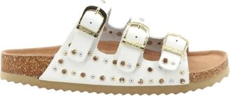 Colors Of California Slide Sandal - Dames - Sandalen - Wit - 39 EU - Leer - Schoenen