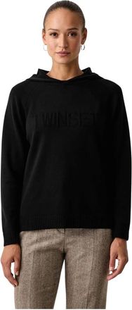 Twinset Jersey de punto con cuello redondo - Knitwear - Mujer - Negro - XS