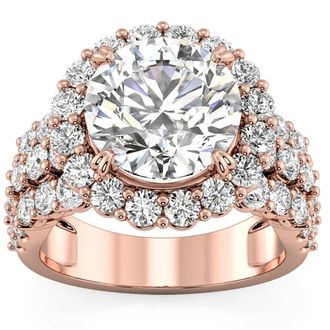 Pompeii3 Certified 5Ct Diamond Multi Row Engagement Ring 14k Gold Lab Grown