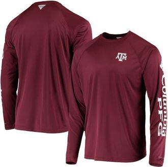 Columbia Mens Columbia Maroon Texas A&M Aggies Terminal Tackle Omni-Shade Raglan Long Sleeve T-Shirt at Nordstrom, Size Xx-Large
