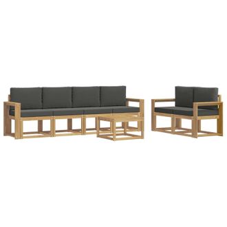 vidaXL Conjunto De Sof&aacute;s De Exterior 7 Pcs Blanco Y Antracita Vidaxl