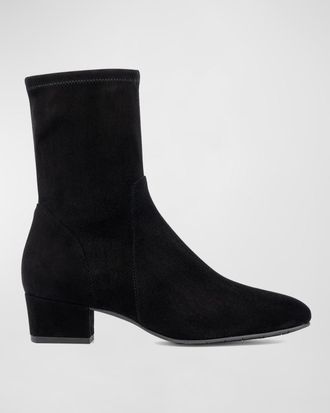 Aquatalia Stassi Stretch Suede Ankle Boots