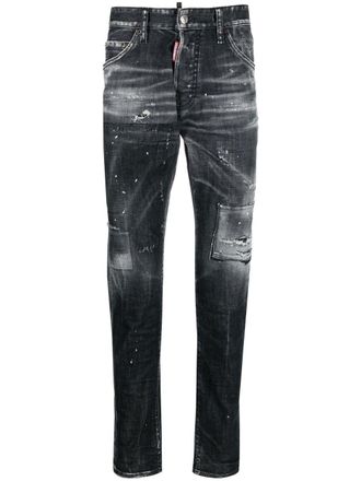 Dsquared2 1964 distressed slim-cut jeans - Zwart
