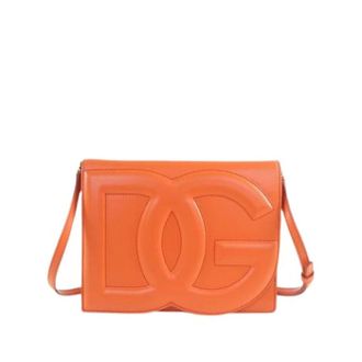 Dolce & Gabbana Pre-owned Crossbody Bag - Dames - Pre-owned - Oranje - Maat: ONE Size Leer
