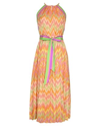 Current Air Halter Neck Maxi Dress In Sunset Sorbet