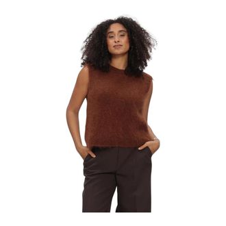 Summum Truien & Vesten, Dames, Bruin, XL, Leer, Spencer Kid Mohair Knit