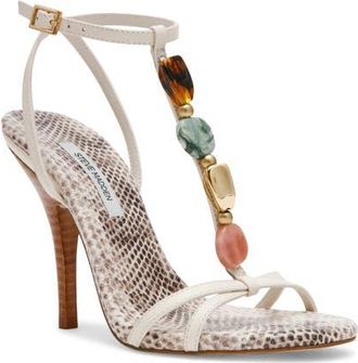 Steve Madden Frenzi Ankle Strap Sandal in Natural Snake at Nordstrom, Size 8.5