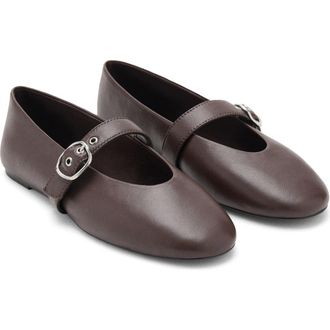 Mango Mary Jane Ballet Flat in Chocolate at Nordstrom, Size 7.5Us