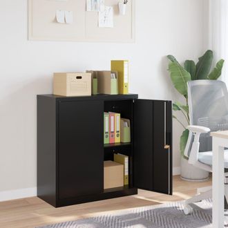 Berkfield Home File Cabinet Black 79x40x90 cm Steel | Size: 79 x 40 x 90 cm