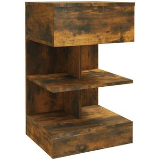 vidaXL Vidaxl - Mesita De Noche Madera Contrachapada Roble Ahumado 40x35x65 Cm