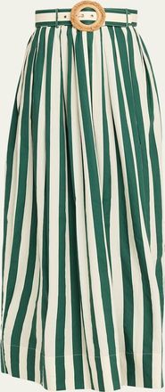 Cara Cara Greenfield Belted Cotton Maxi Skirt