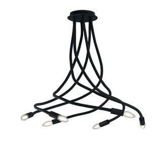 Netlighting LOVER 6 Light Multi Arm Semi Flush Ceiling light Black 100x120cm | Size: 100x120 cm