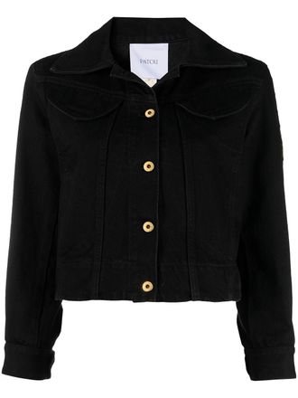 Patou cropped organic denim jacket - Black