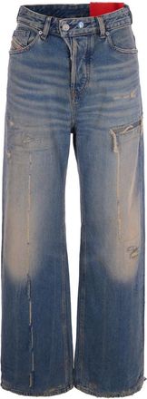 Diesel Blue Relaxed Low Rise Jeans