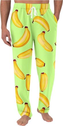 Generic Mens Pyjamas Bottoms with Pockets Elasticated Waist PJ Bottom Smart Casual Lounge Trousers for Sleep Printing Sleeping Pants Super Soft Loose Fit Nigh