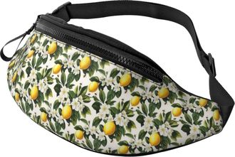 Generic Flower Lemon Print Waist Bag Waist Pack Unisex Bumbags For Shopping Travel Marathon 14X35Cm