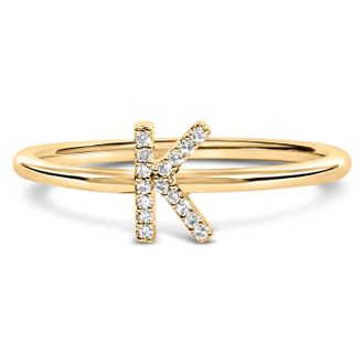 House of Brilliance 10K Gold Diamond Accent Initial A-Z Ring