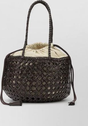 Dragon Diffusion juventus small bucket bag round woven