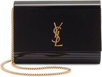 Saint Laurent Mini Vicky Plexiglas Minaudi&eacute;re in Noir at Nordstrom