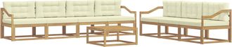 vidaXL Set Di Divani Da Esterno 7 Pz Bianco E Crema Vidaxl