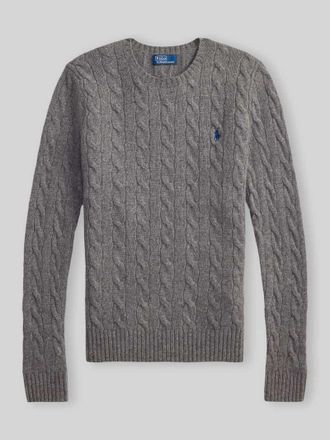 Polo Ralph Lauren Regular Fit Pullover aus Woll-Kaschmir-Mix JULIANNA in Mittelgrau Melange, Gr&ouml;&szlig;e XXL