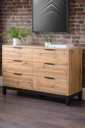 Julian Bowen Bali 6 Drawer Wide Chest in Light Oak