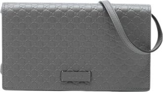 Gucci Pre-owned Crossbody - Dames - Vintage Schoudertas - Grijs - ONE Size - Leer - Vintage