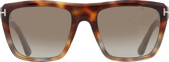 Tom Ford Alberto Brown Mirror Square Mens Sunglasses FT1077 55G 55