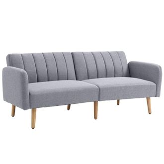 HOMCOM Sof&aacute; cama 2 plazas 173x75x73 cm gris