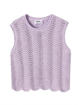 27 Miles Malibu Womens Anora Crochet Sweater Vest In Indigo Purple