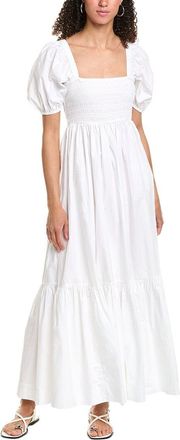 Ganni Poplin Smocked Maxi Dress