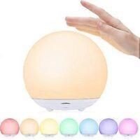 OEM L&aacute;mpara De Noche Infantil, Recargable Por Usb, Para Mesita De Noche, Con Luz C&aacute;lida Ajustable Y 7 Colores, Interruptor T&aacute;ctil Y Temporizador Para Dorm