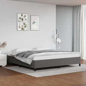 vidaXL Vidaxl - Estructura De Cama Sin Colch&oacute;n Cuero Sint&eacute;tico Gris 200x200 Cm