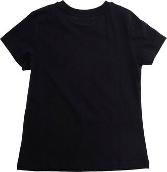 Moschino Boys Kids T-Shirt Crew Neck Black Cotton T-Shirts And Polos